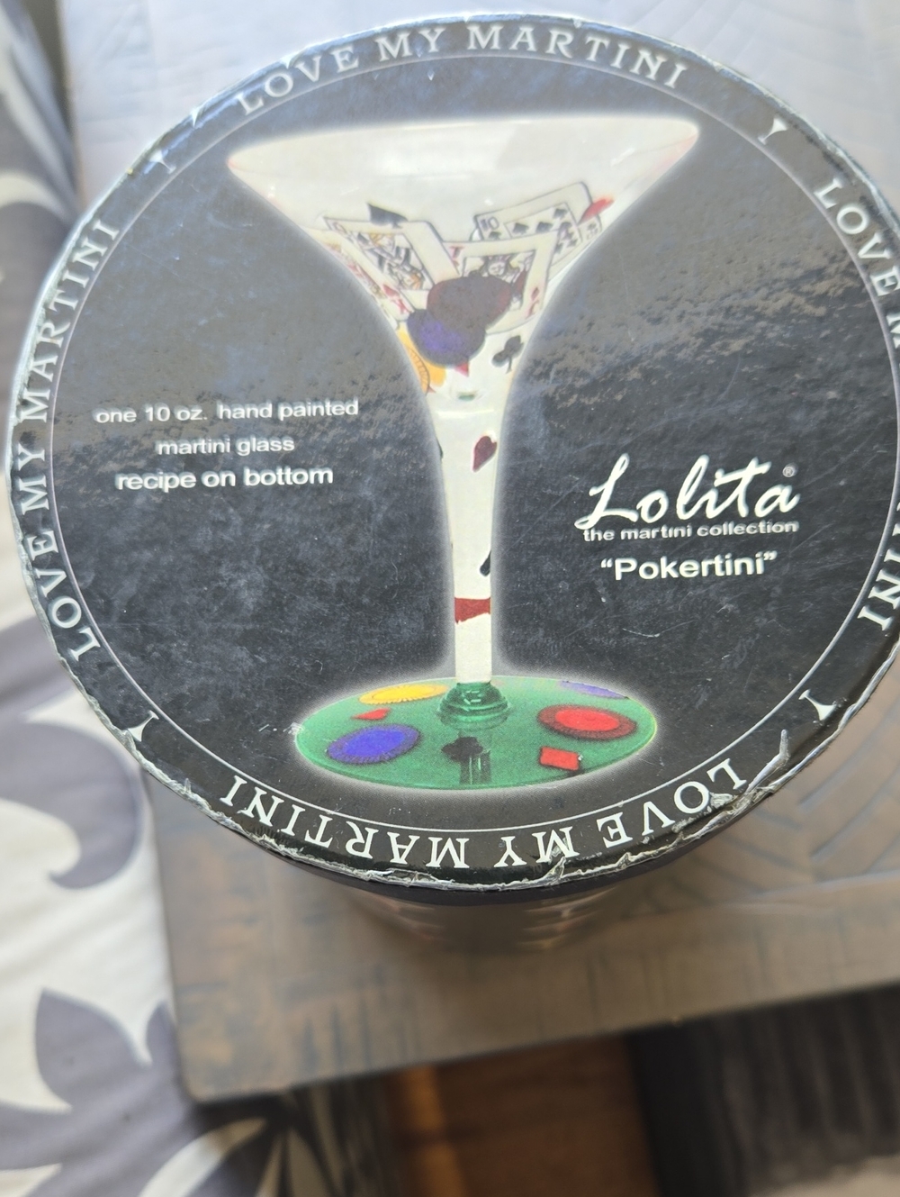 Lolita Poker-Themed Martini Glass With Original Packaging.